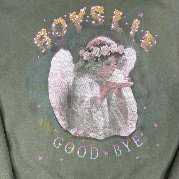 Boys Lie Good Bye Hoodie Men’s XL Green Graphic Angel Streetwear Pull Over - Picture 2 of 7